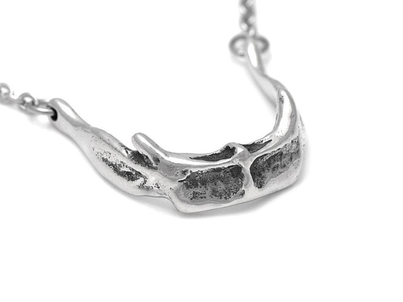 Hyoid Bone Choker Necklace, Anatomical Throat Charm, Handmade Jewelry image 1