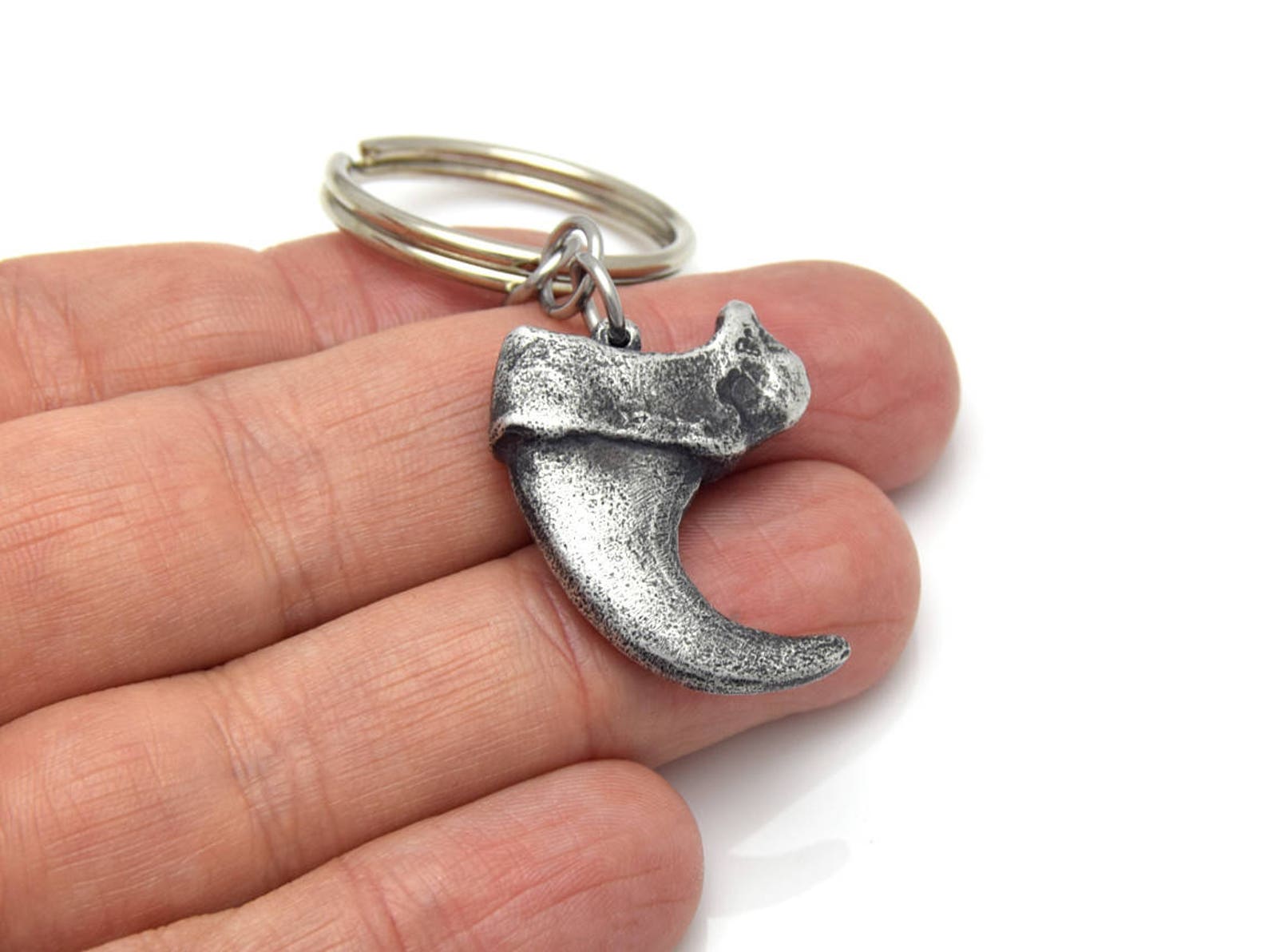 Antiqued Lynx Cat Claw Keychain Handmade Animal Keyring Etsy