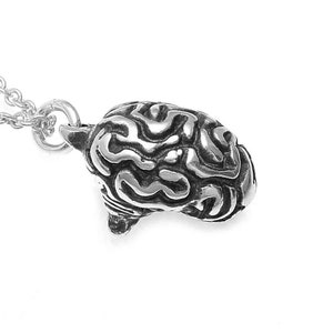 Sterling Silver Brain Necklace, Human Anatomy Jewelry