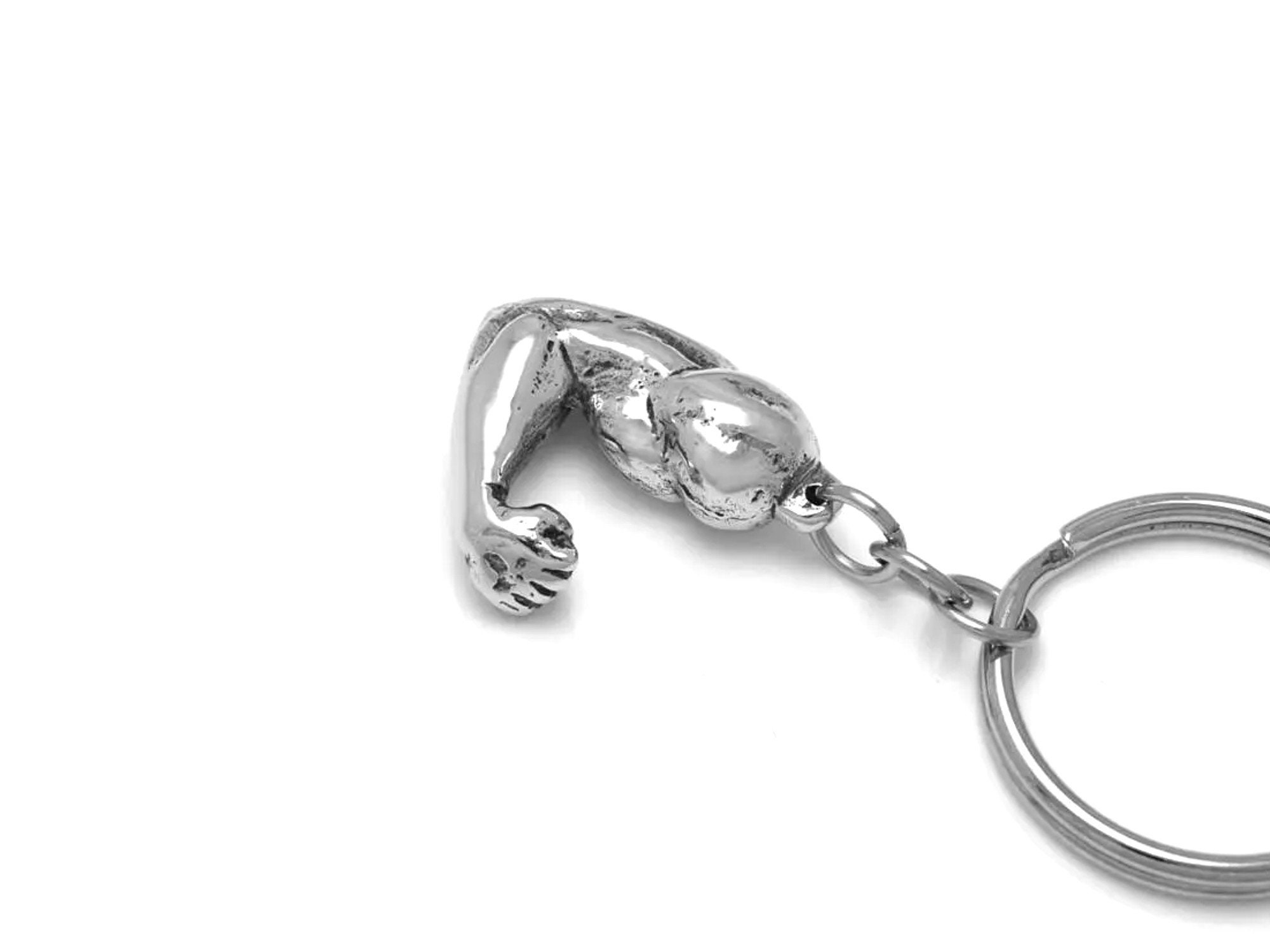 Human Biceps Charm Keychain, Handmade Bodybuilder Keyring in Pewter - Etsy