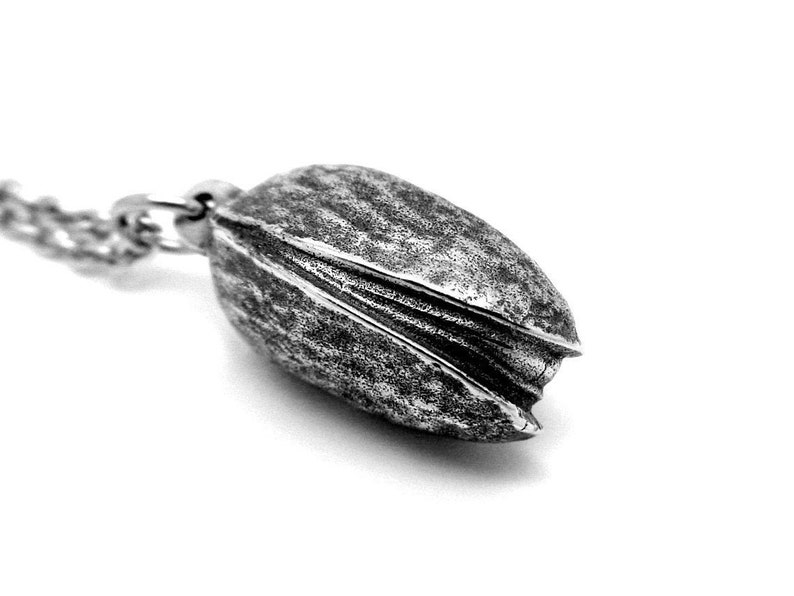 Pistachio Necklace, Food Pendant Nut Nature Jewelry image 1