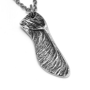 Collar de semillas de arce, colgante de bosque, joyería natural en peltre