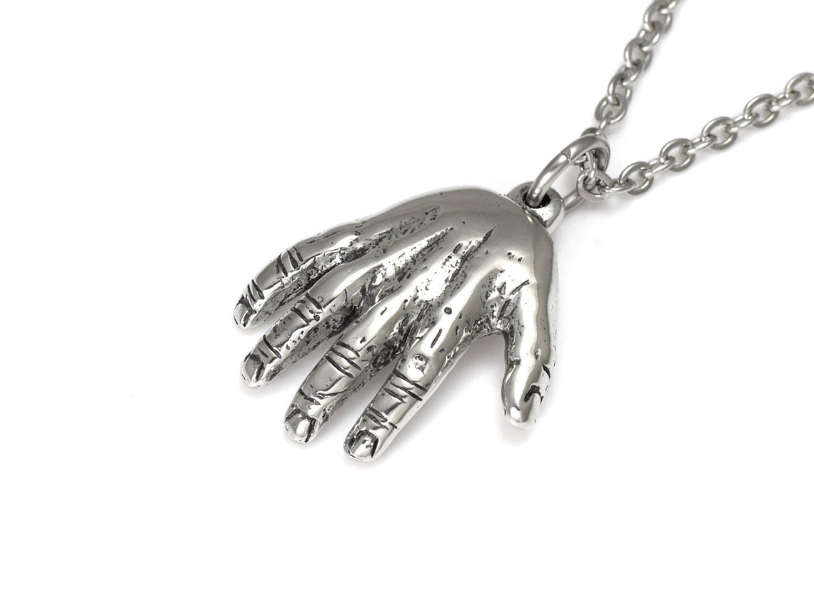 Human Hand Pendant Necklace Palmistry Palm Reading Charm - Etsy