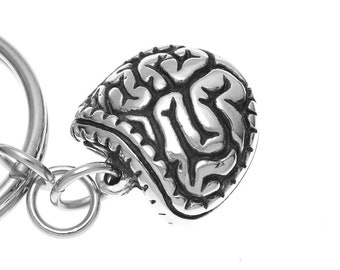 Intestines Keychain, Digestive Keyring Anatomical Key Holder in Pewter