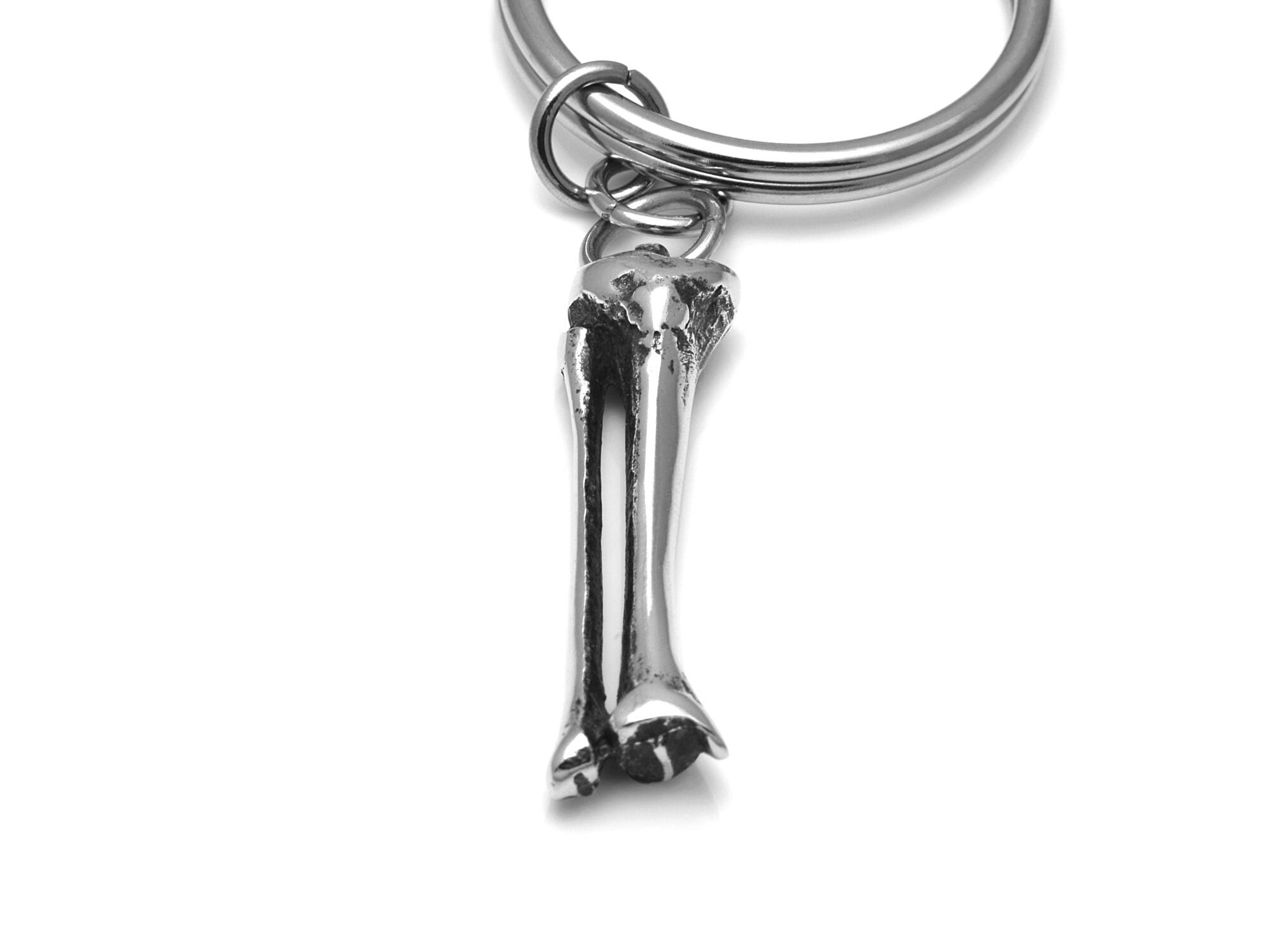 Tibia Keychain Tibia and Fibula Bone Keychain, Human Skeleton Keyring in Pewter - Etsy