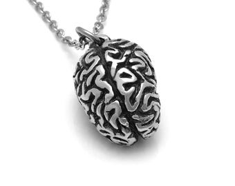 Human Brain Necklace, Psychologist  Jewelry, Neurology Pendant