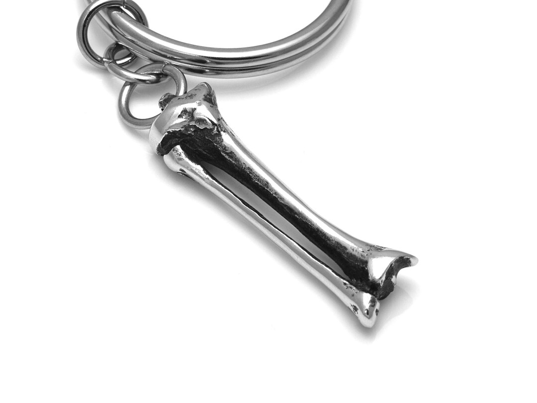 Tibia Keychain Tibia and Fibula Bone Keychain, Human Skeleton Keyring in Pewter - Etsy