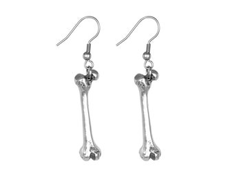 Femur Bone Earrings, Anatomical Charms, Anatomy Jewelry