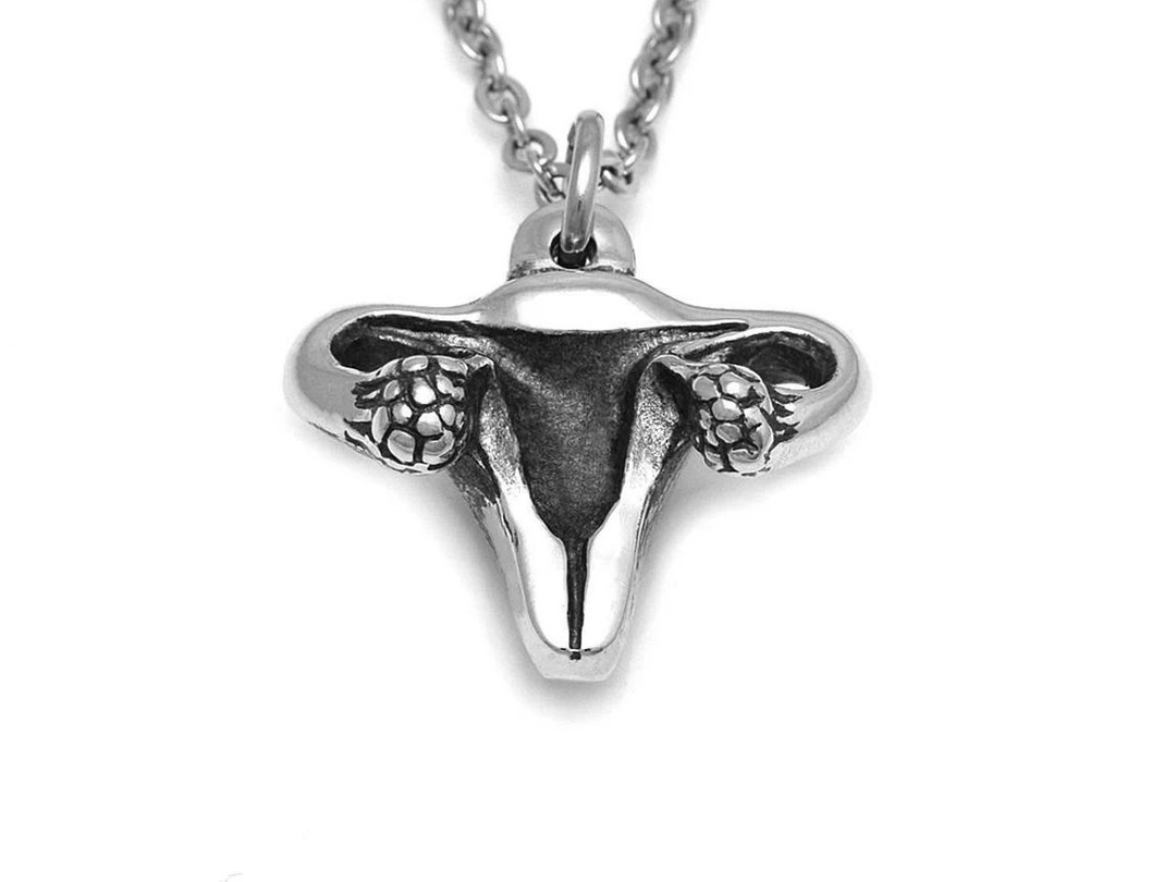 Uterus Necklace in Pewter, Handmade Womb Charm Jewelry, Mother Pendant ...
