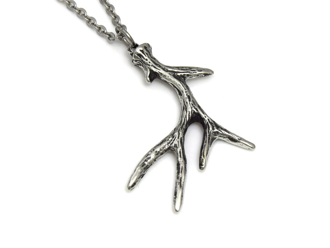Deer Antler Pendant Necklace Handmade Animal Jewelry Etsy