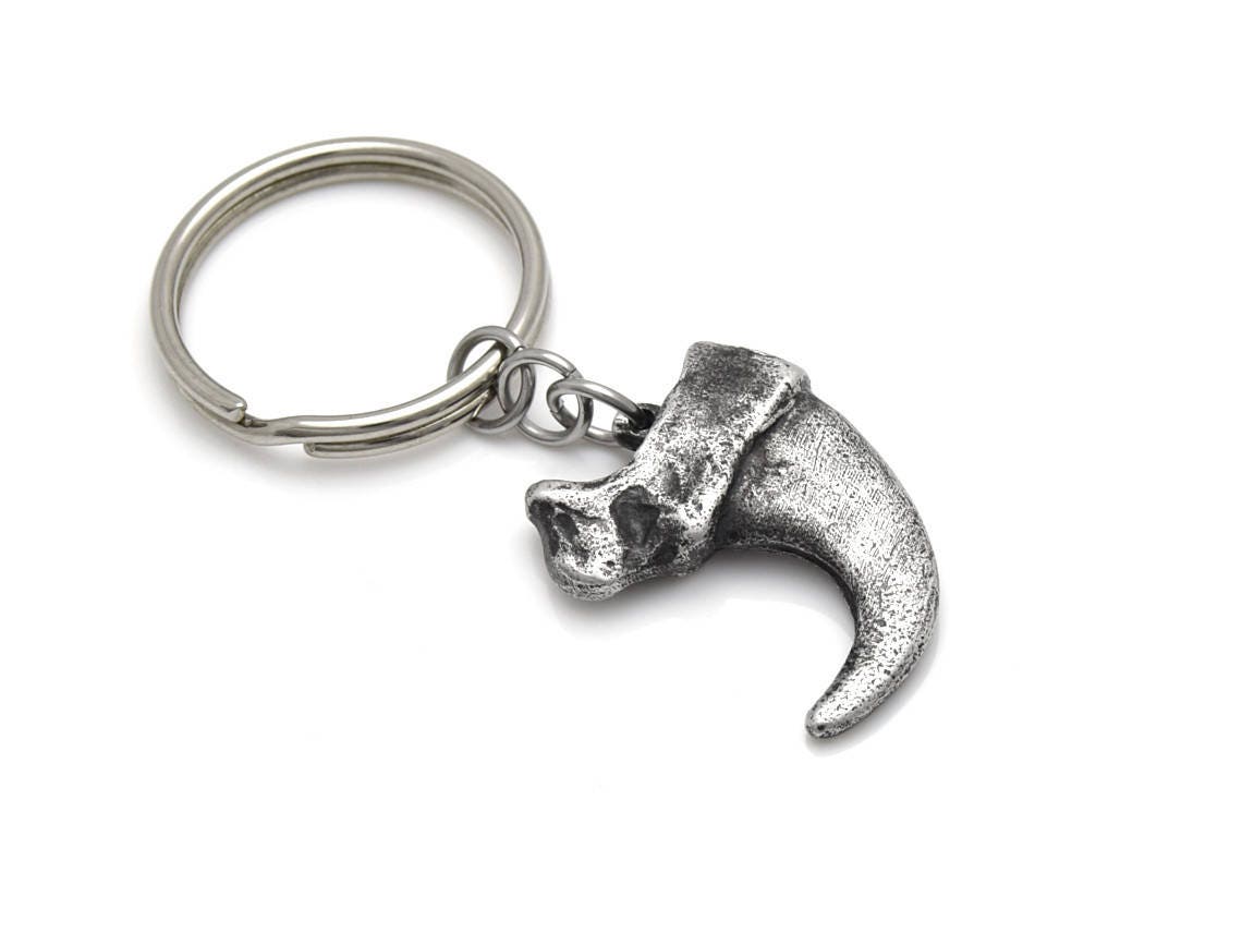 Antiqued Lynx Cat Claw Keychain Handmade Animal Keyring Etsy