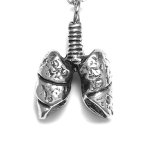 Collana con polmoni e trachea, ciondolo del sistema respiratorio umano, gioielli anatomici