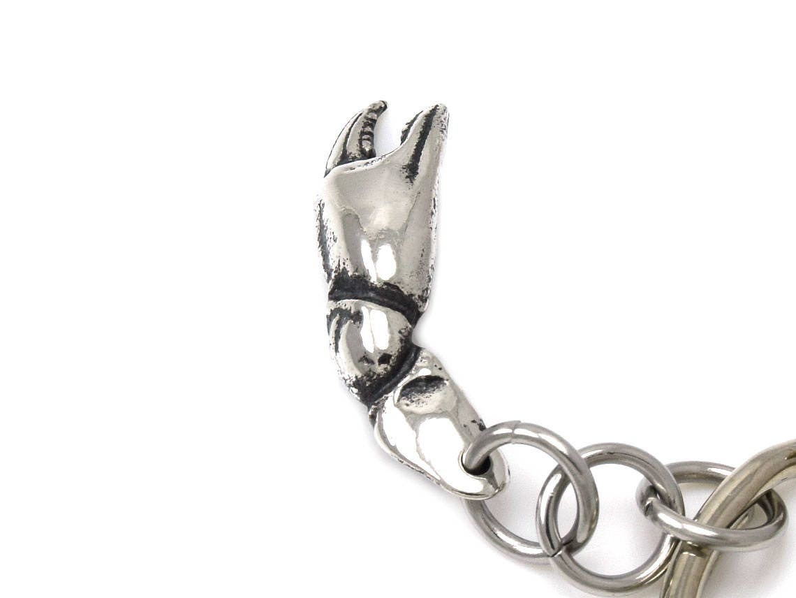 Crab Claw Keychain Handmade Animal Keyring in Pewter Etsy