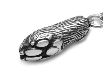 Dog Paw Pendant Necklace, Canine Charm Jewelry, Animal Tracks