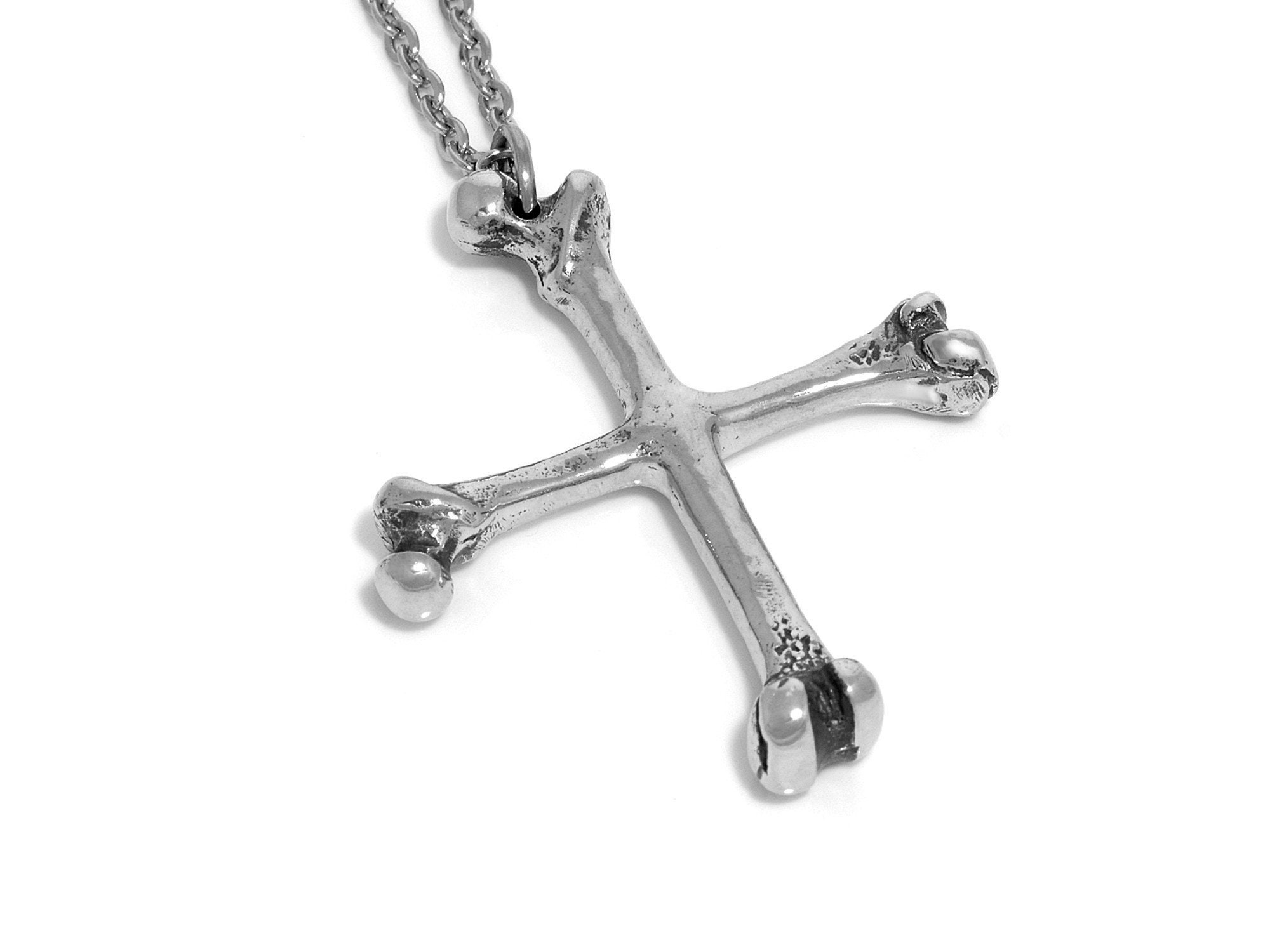 Bone Cross Necklace, Femur Pendant, Halloween Jewelry - Etsy