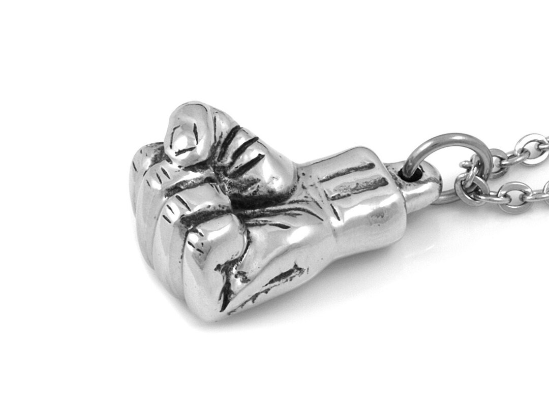 Human Fist Necklace Clenched Hand Pendant Power Symbol Etsy
