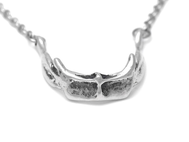 Hyoid Bone Choker Necklace, Anatomical Throat Charm, Handmade Jewelry image 2