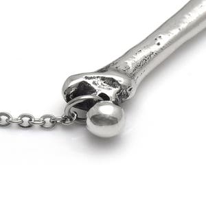 Femur Choker Necklace in Pewter, Anatomical Jewelry, Human Bone Anatomy image 3