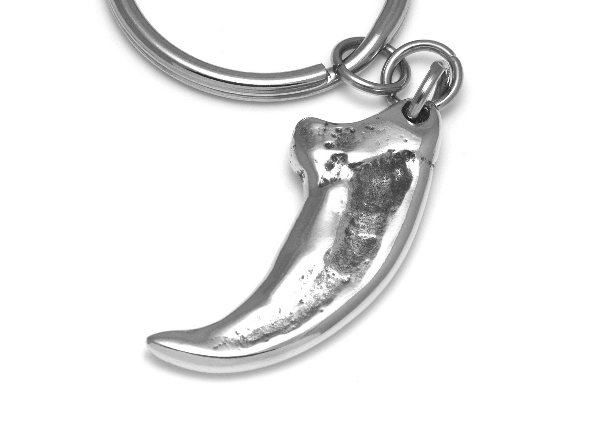 Komodo Dragon Claw Keychain, Handmade Lizard Talon Reptile Keyring