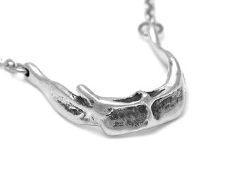 Hyoid Bone Choker Necklace, Anatomical Throat Charm, Handmade Jewelry