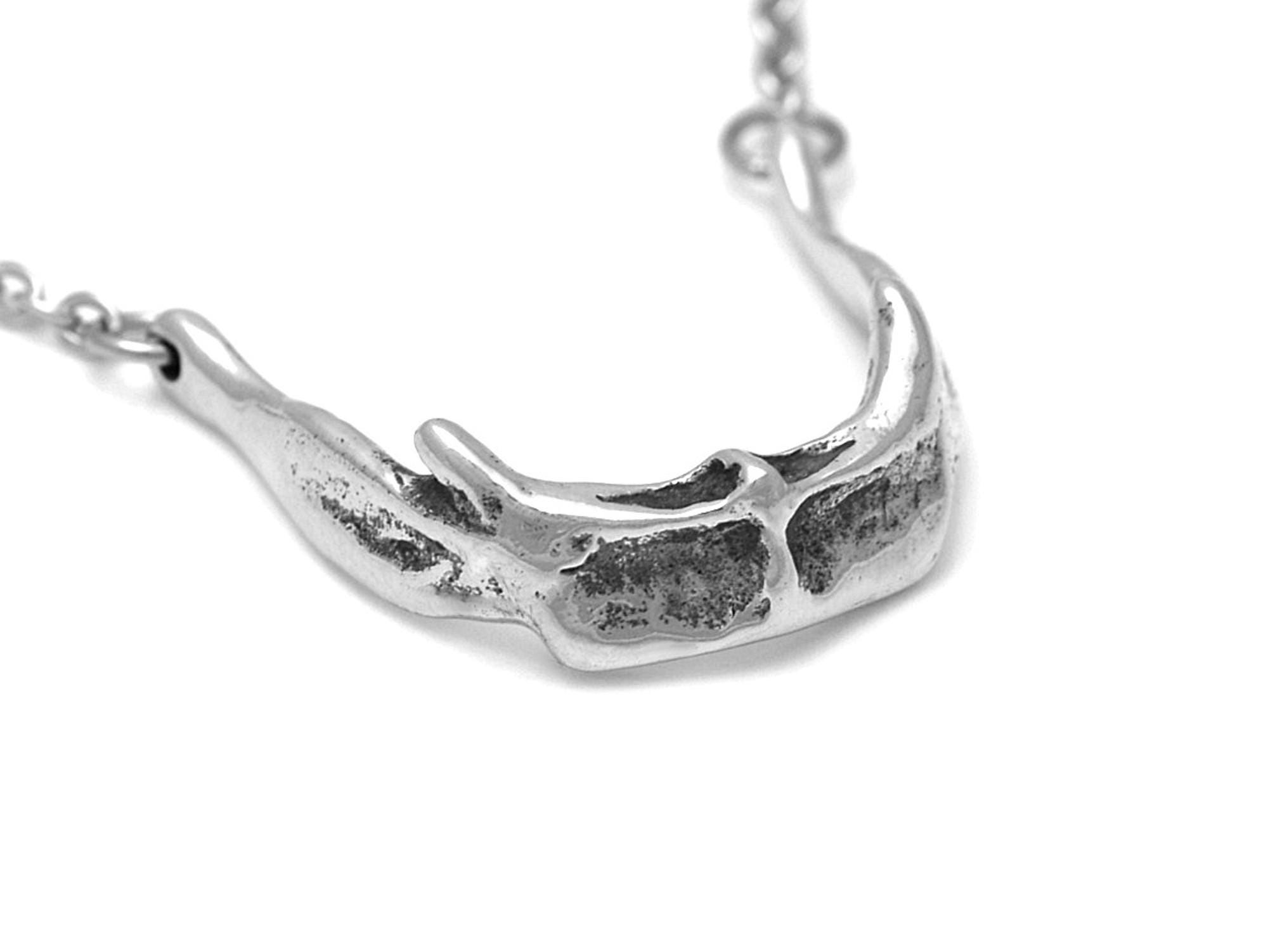 Hyoid Bone Choker Necklace, Anatomical Throat Charm, Handmade Jewelry