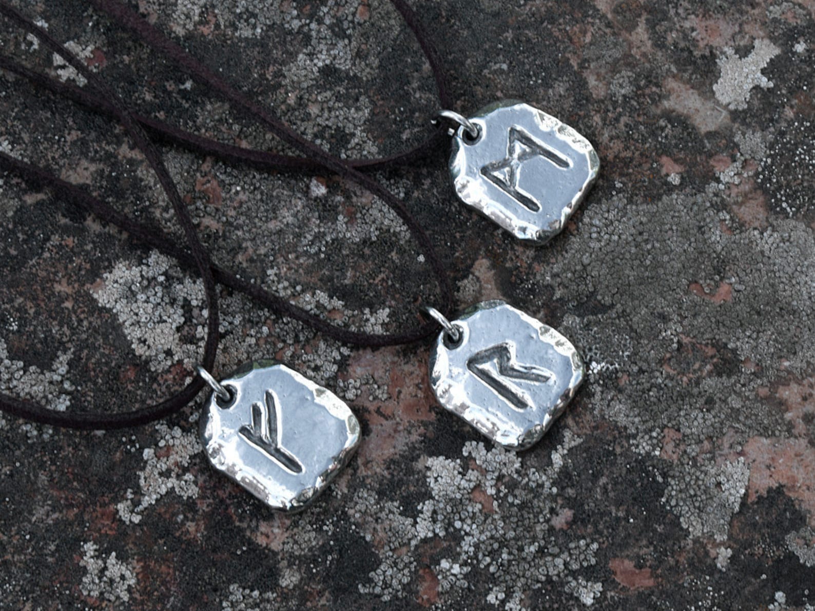 Elder Futhark Rune Pendant Necklace Norse Viking Runestone Etsy