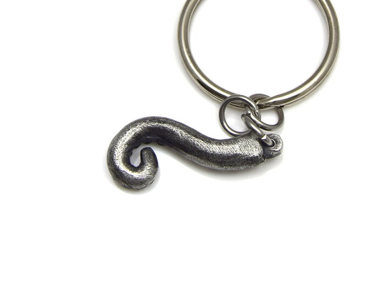 Handamde Squid Arm Key Holder Octopus Tentacle Keychain in Pewter