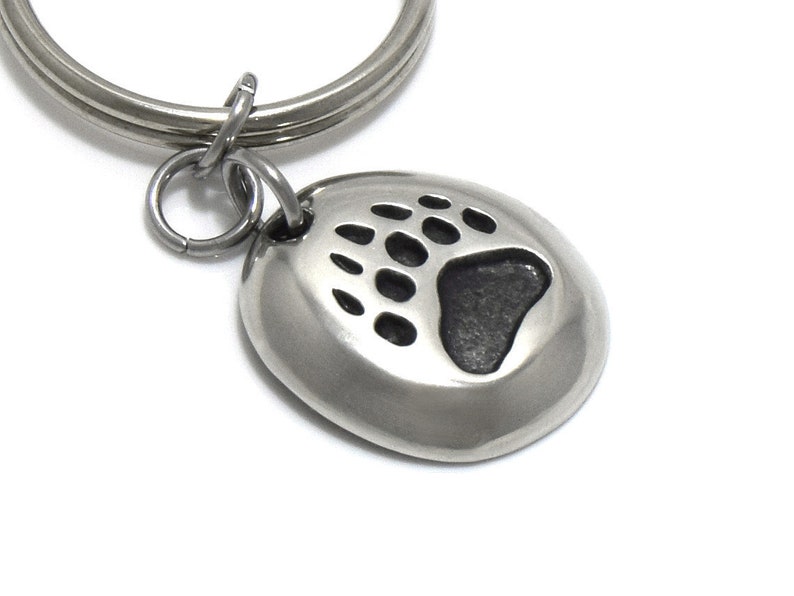 Grizzly Track Keychain Bear Footprint Charm