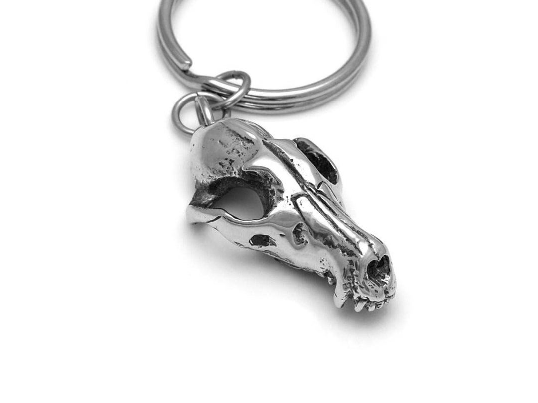 Fox Skull Keychain, Animal Key Holder Handmade in Pewter Etsy