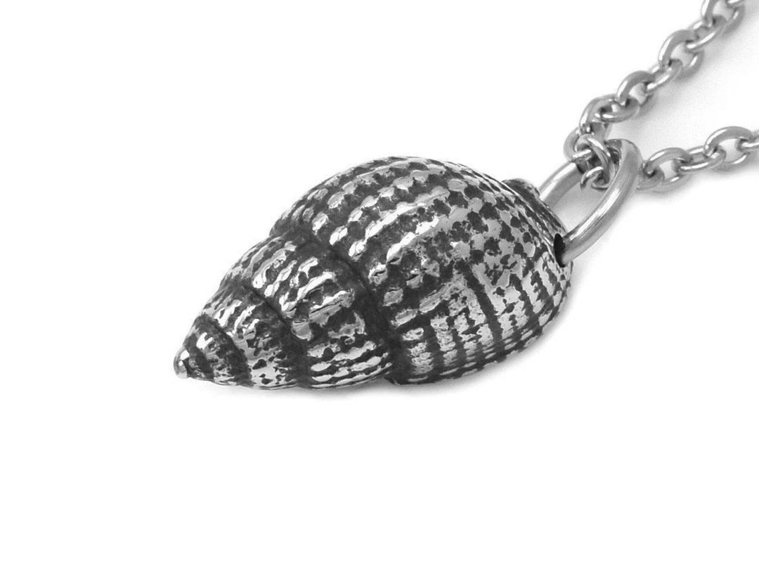 Sea Shell Necklace in Pewter, Seashell Jewelry, Ocean Pendant Etsy