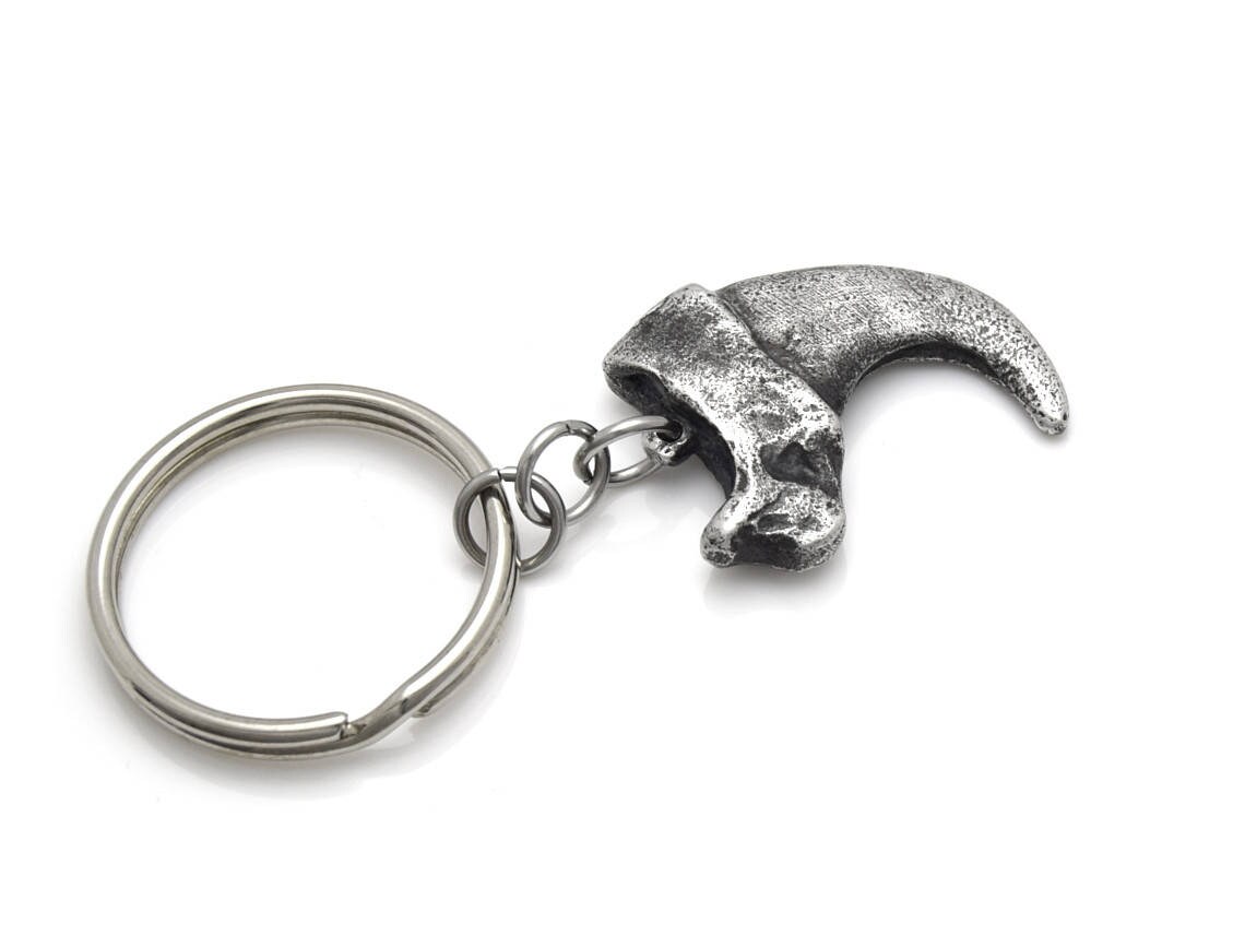 Antiqued Lynx Cat Claw Keychain Handmade Animal Keyring Etsy