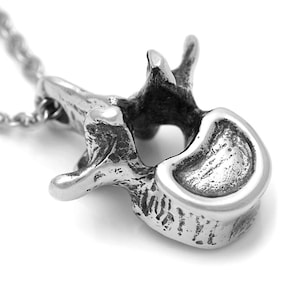 Lumbar Vertebrae Necklace, Handmade Anatomical Pendant, Spine Charm