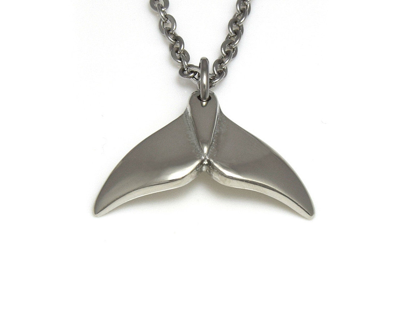 Blue Whale Fin Necklace Ocean Animal Jewelry in Pewter Etsy