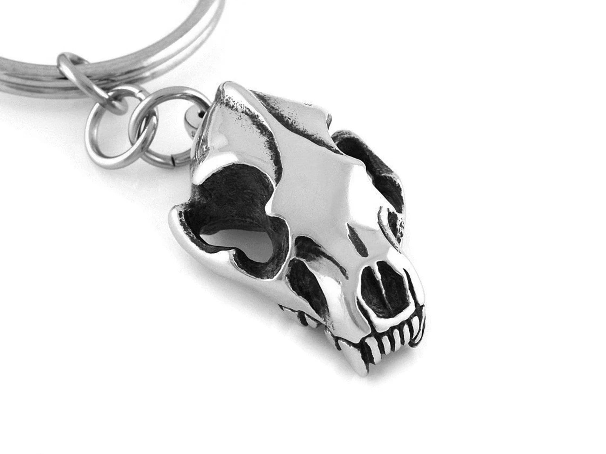 Wolverine Skull Keychain, Animal Bone Keyring in Pewter - Etsy