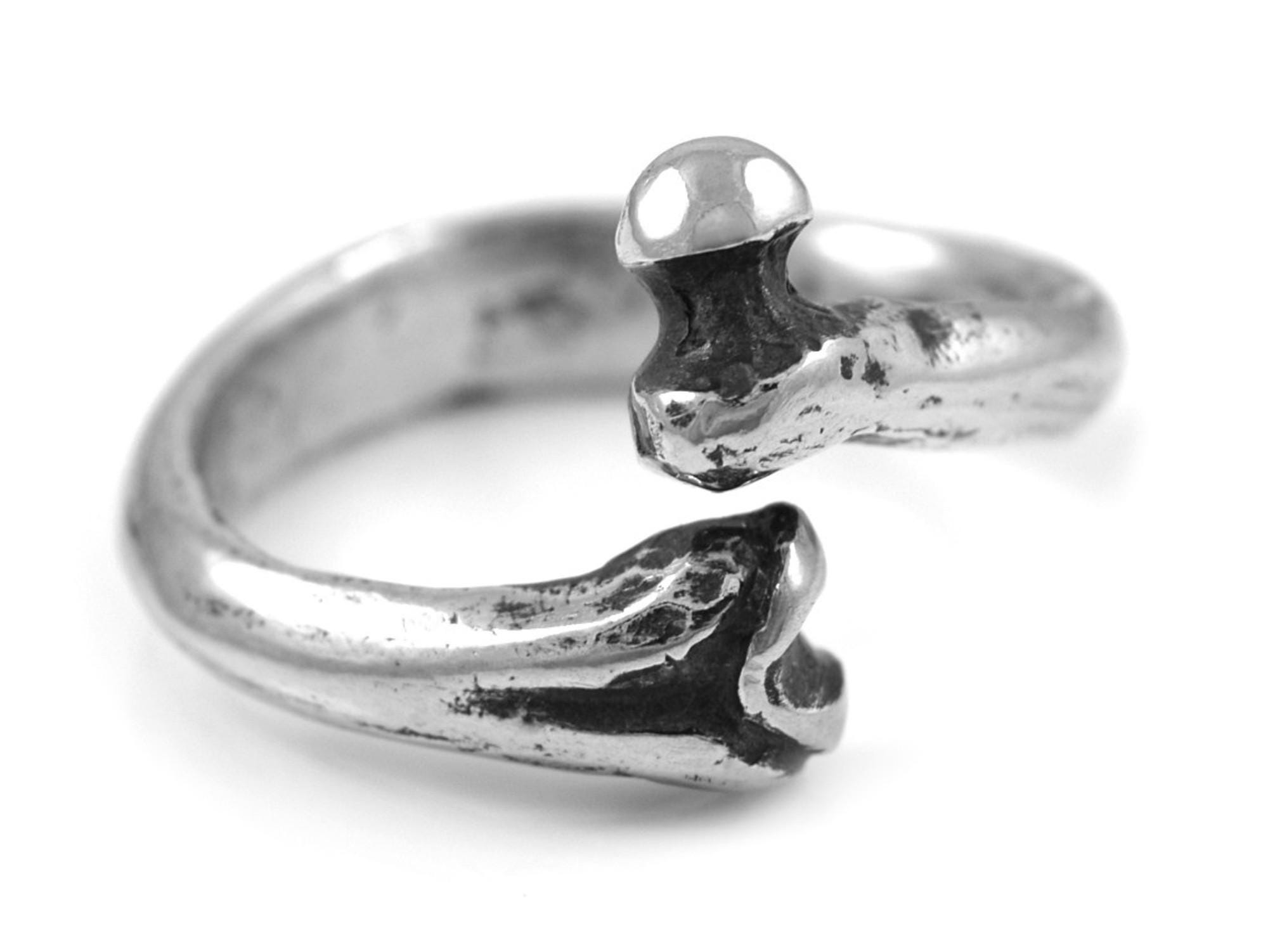 Bague Ancienne Style 'prison' En Argent Massif 925 - Taille 54 - Vintage En Bon état