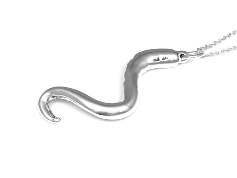 Sterling Silver Octopus Tentacle Necklace, Handmade Animal Jewelry image 3