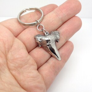 Metal Shark Tooth Keychain in Pewter Handmade Animal Fang Key - Etsy