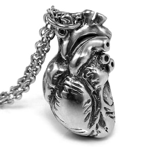Anatomical Heart Necklace, Doctor and Nurse Jewelry, Steampunk Pendant