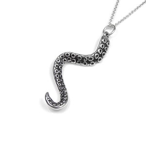 Sterling Silver Octopus Tentacle Necklace, Handmade Animal Jewelry image 2