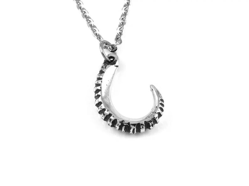 Goat Horn Necklace in Pewter Capricorn Pendant Zodiac Etsy