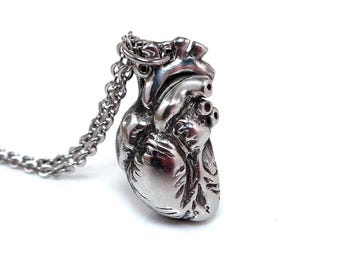 Anatomical Heart Necklace, Doctor and Nurse Jewelry, Steampunk Pendant