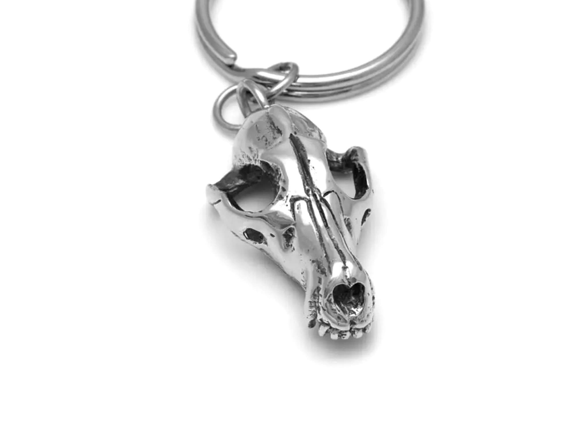 Fox Skull Keychain, Animal Key Holder Handmade in Pewter - Etsy