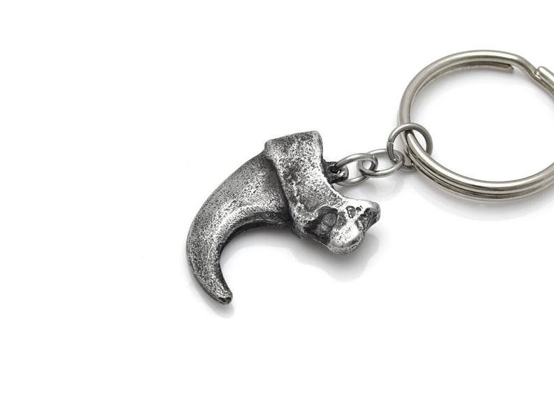Antiqued Lynx Cat Claw Keychain Handmade Animal Keyring Etsy