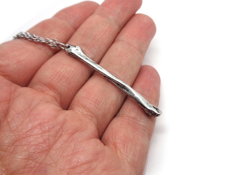 Human Fibula Necklace Calf Bone Pendant in Pewter Anatomical Etsy