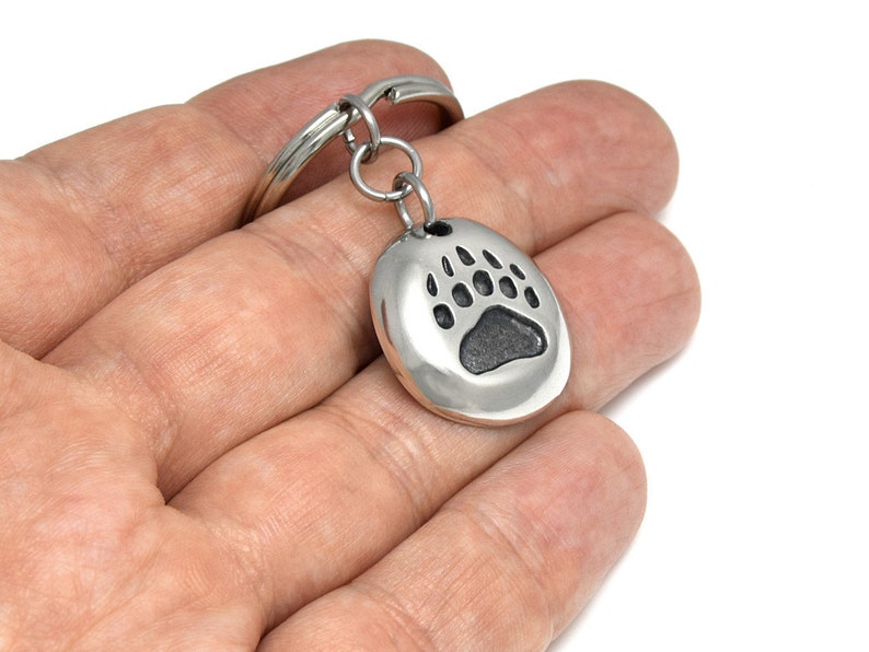 Grizzly Track Keychain Bear Footprint Charm