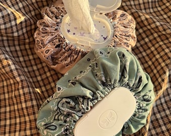 Handmade reversible baby wipe cover