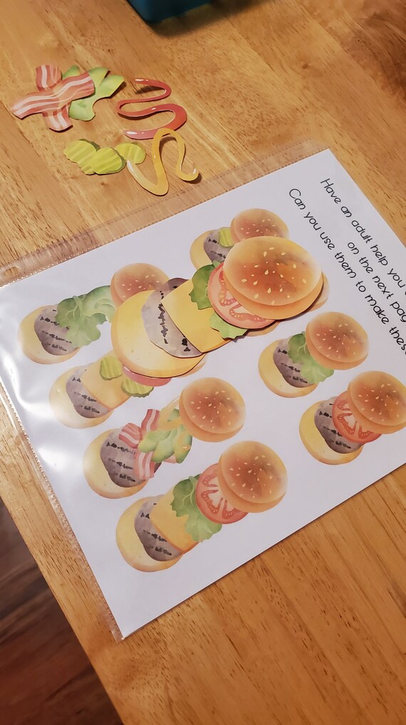 Burger Bash Summer Pretend Play Plus Activity Book Preschool Etsy