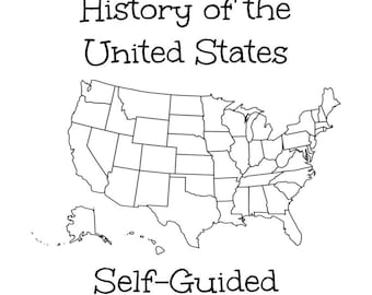 US Geography & History Study, Homeschool Activity, Ages 7+ (Digital Download)
