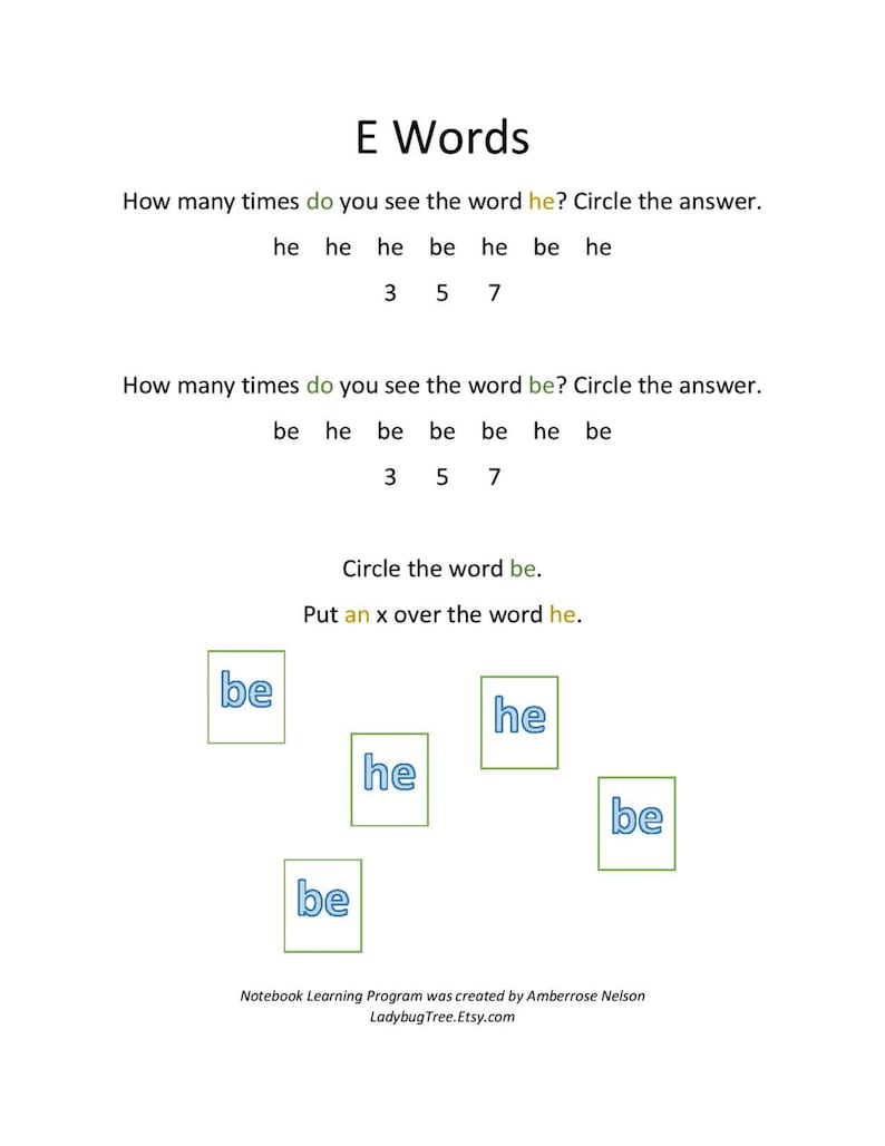 two letter sight word workbook worksheets for learning to etsy