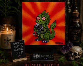 Original Flatwoods Cryptid Voodoo Doll Painting